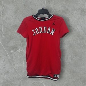 Girls Jordan Red Jersey Shift Dress With Pockets Size Medium